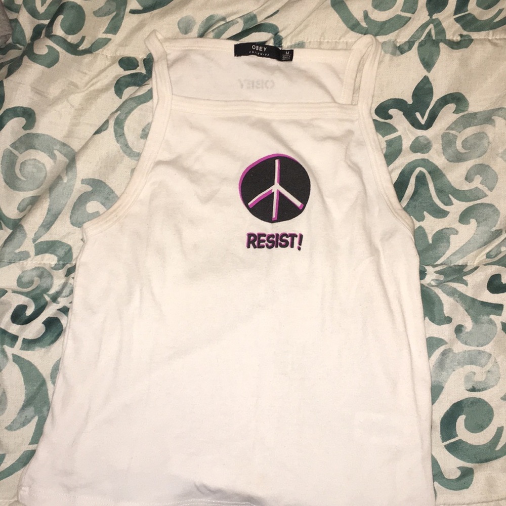 White obey shirt